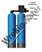 Commercial <font color=red>METERED </font> <b>DUPLEX</b> Clack WS1.25 Water Softeners - 1.25in Ports